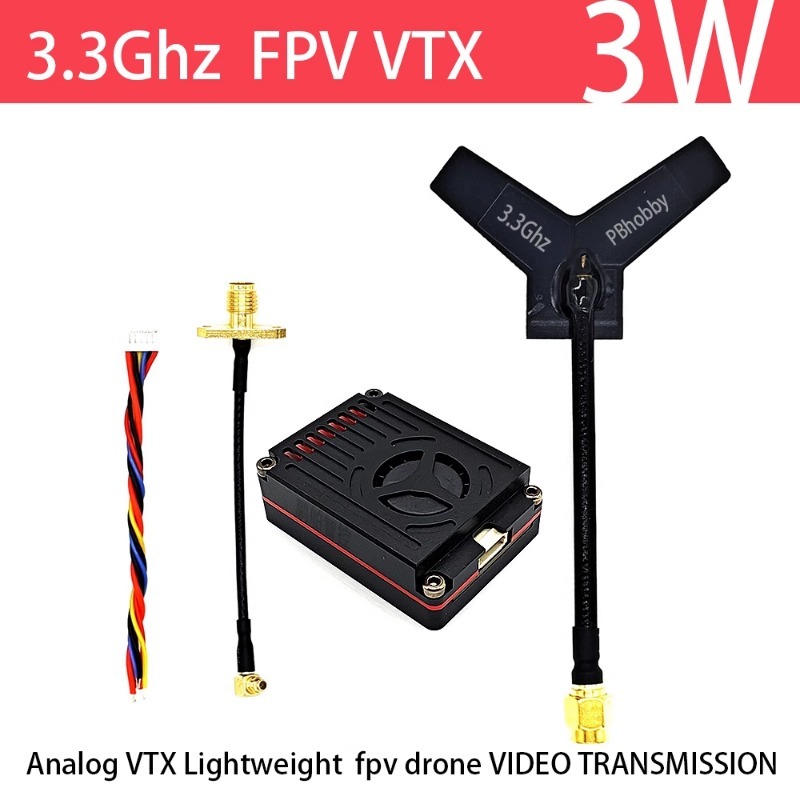 Drone Transmitter - 3.3GHz FPV VTX/VRX 3W Analog Video