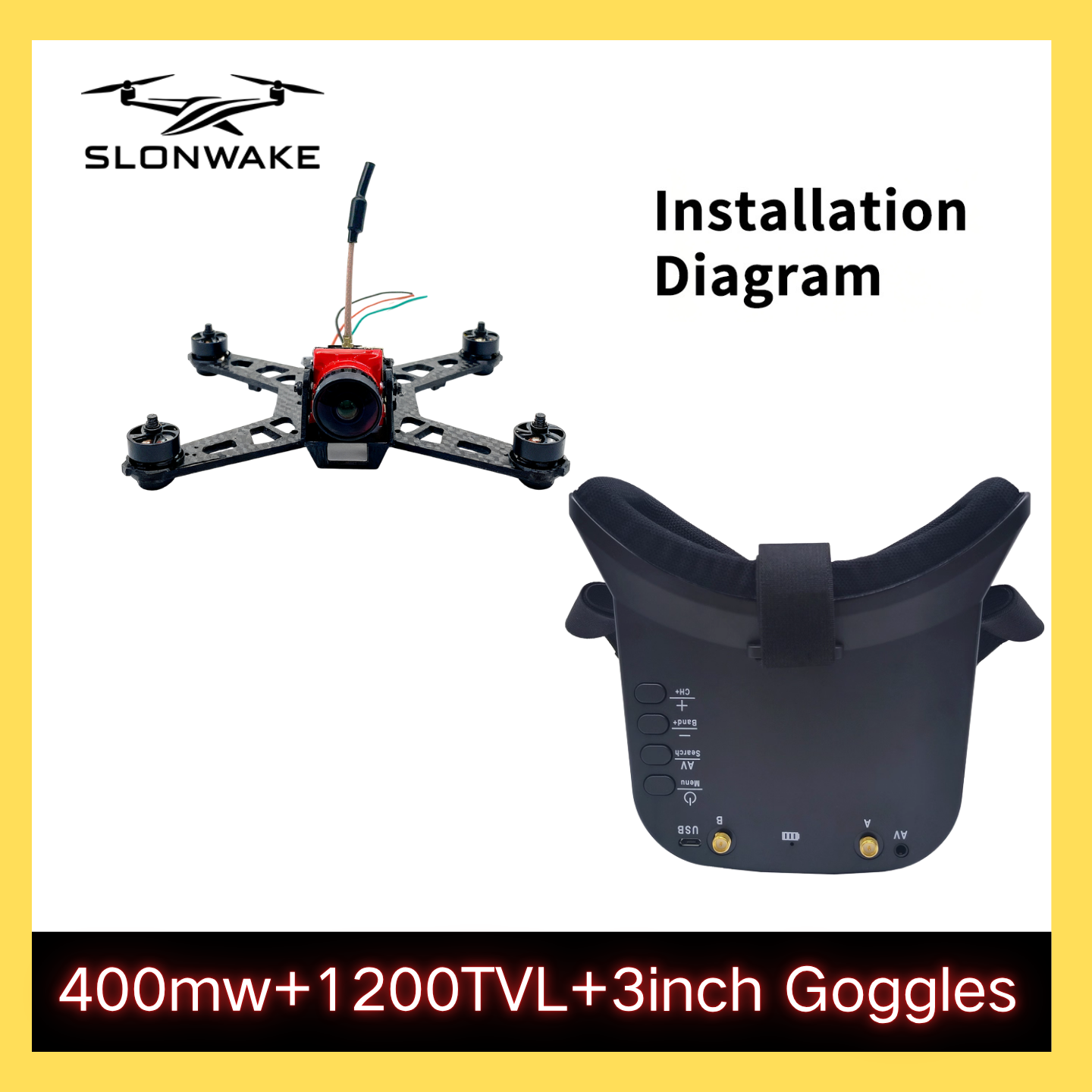 SLONWAKE 5.8G 48CH FPV 400mw V – Drone Frame Bewertung und Preis