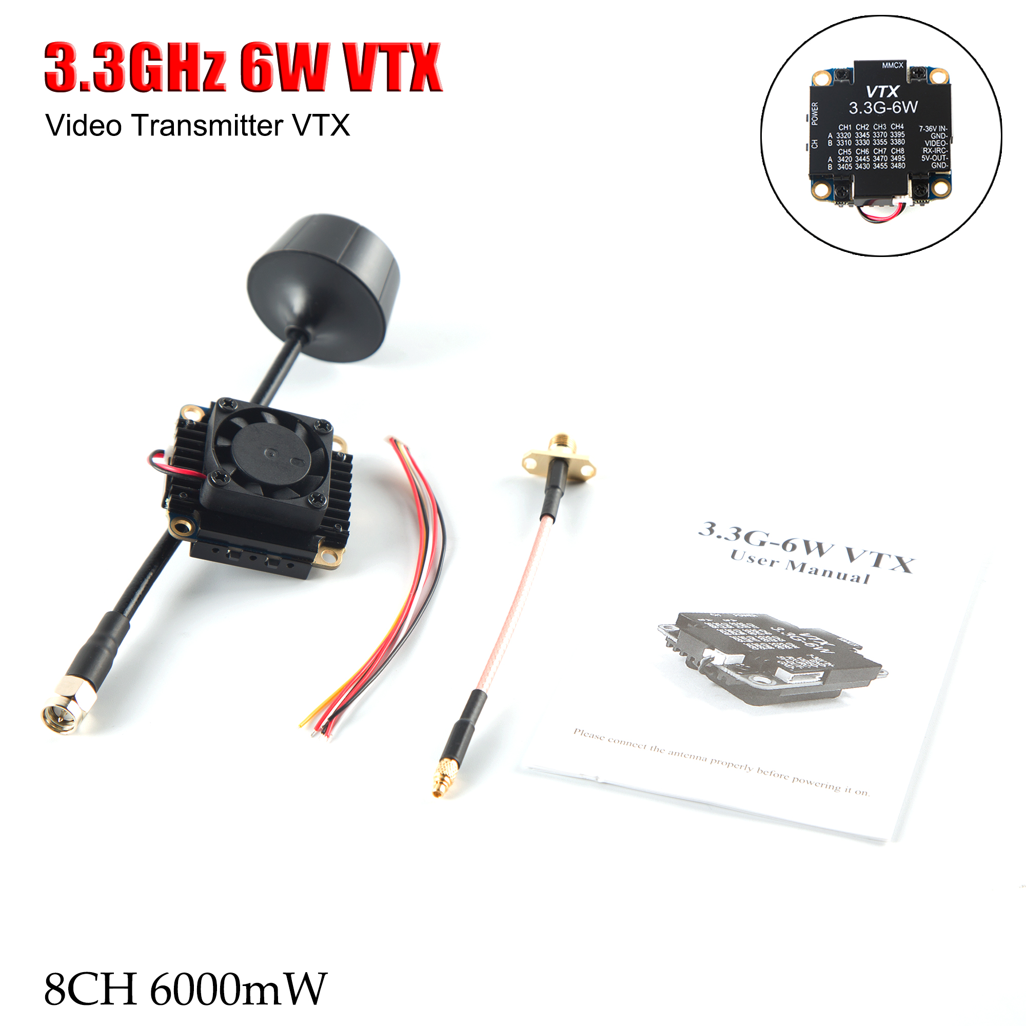 FPV Video Transmitter 3.3G 6W  – Drone Transmitter Bewertung und Preis