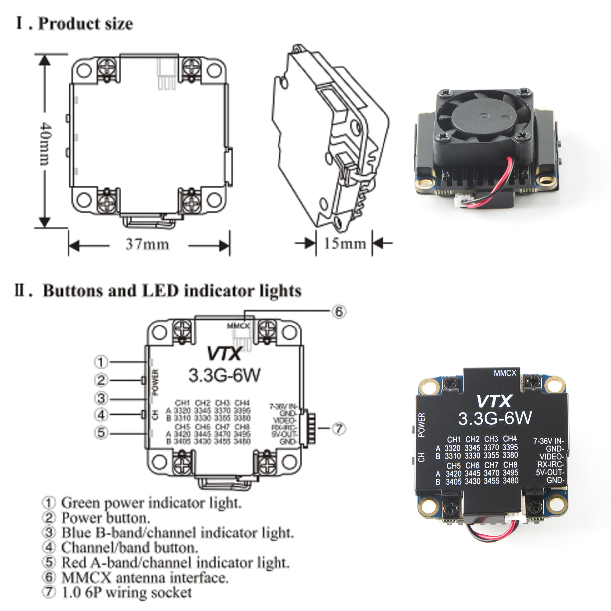 FPV Video Transmitter 3.3G 6W  – Drone Transmitter Bewertung und Preis