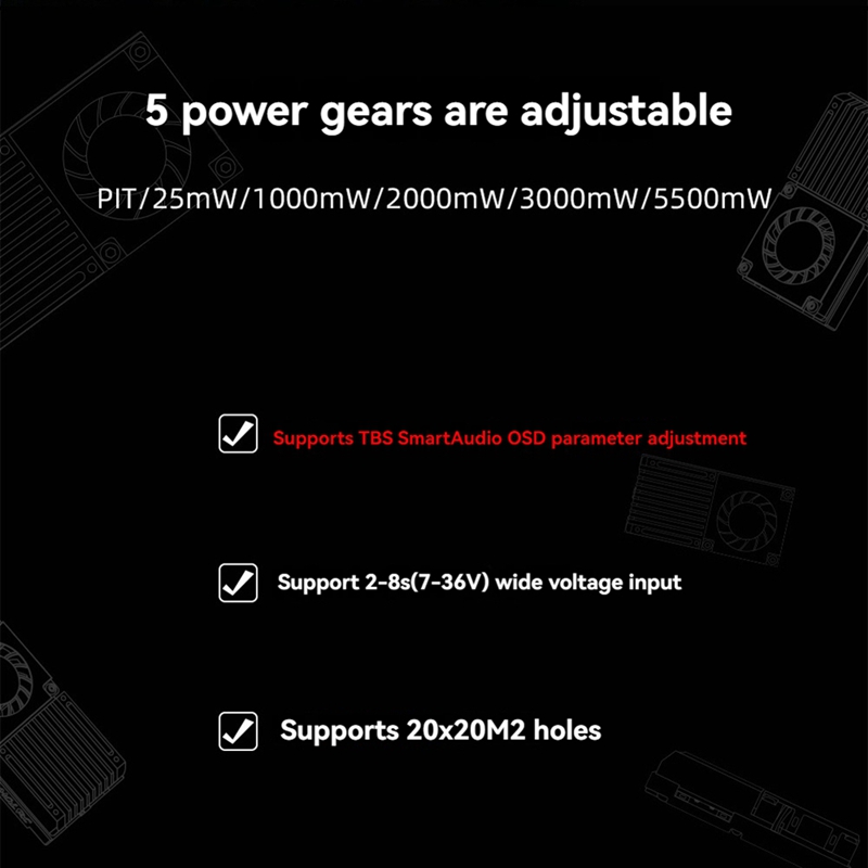 5.8G 5.5W VTX 64CH High Power  – Drone Transmitter Bewertung und Preis